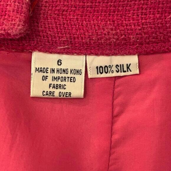 Vintage Hot Pink Silk Women's Pencil Skirt Size 6 - Picture 3 of 3
